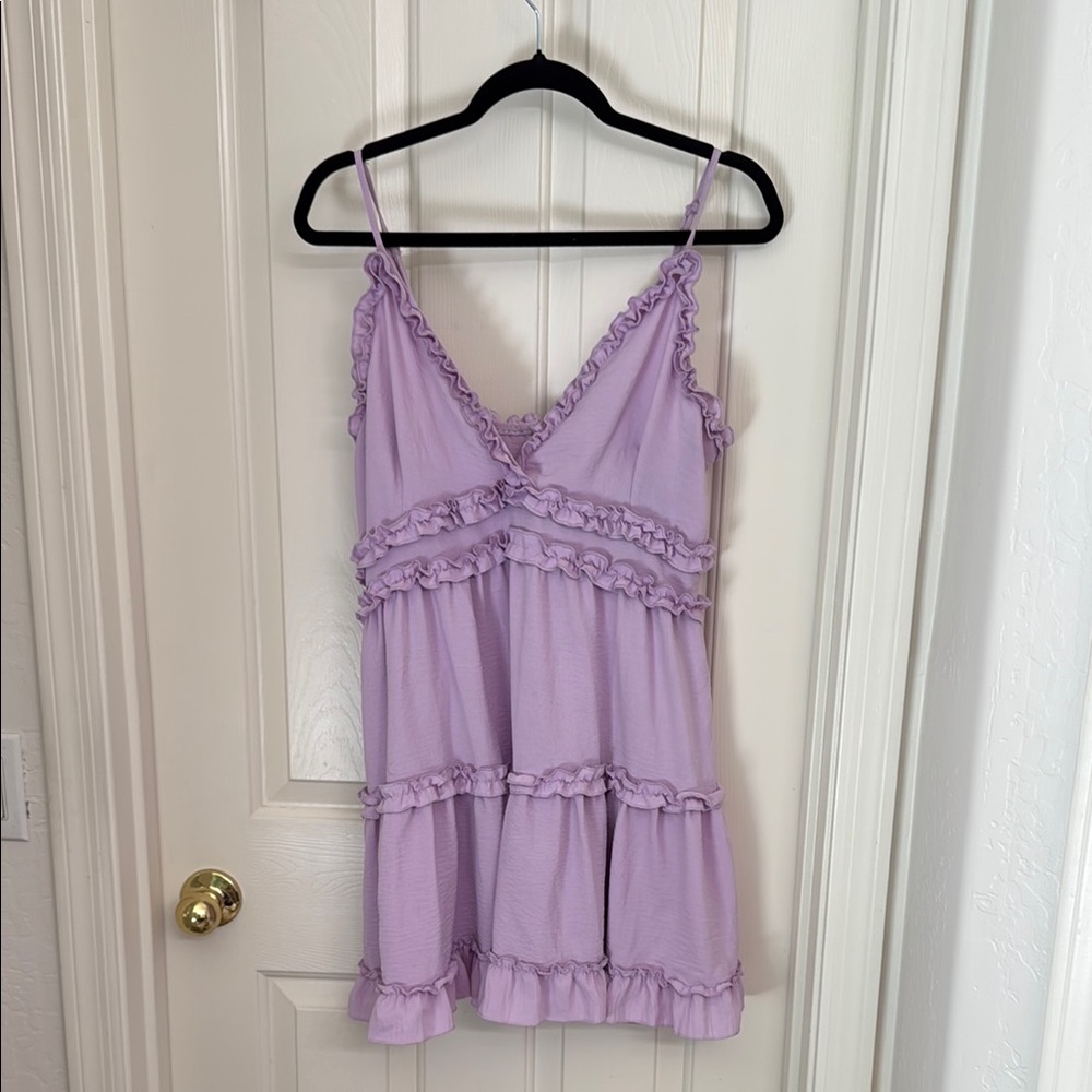 Iris Lavender Ruffle Mini Dress